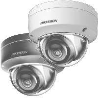 Hikvision AcuSense Dome-Netzwerkkameras in weißer und schwarzer Ausführung